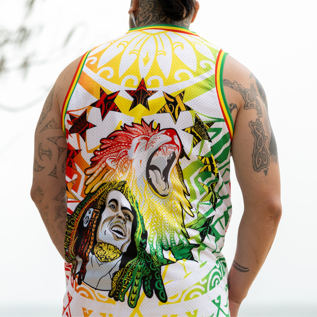 Cook Islands Bob Marley Singlet in White