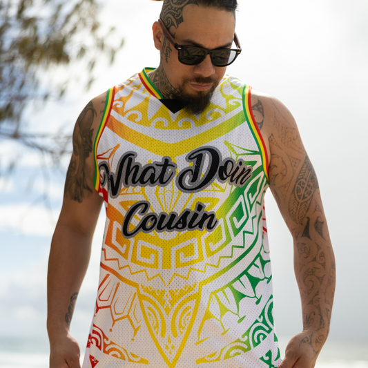 Cook Islands Bob Marley Singlet in White