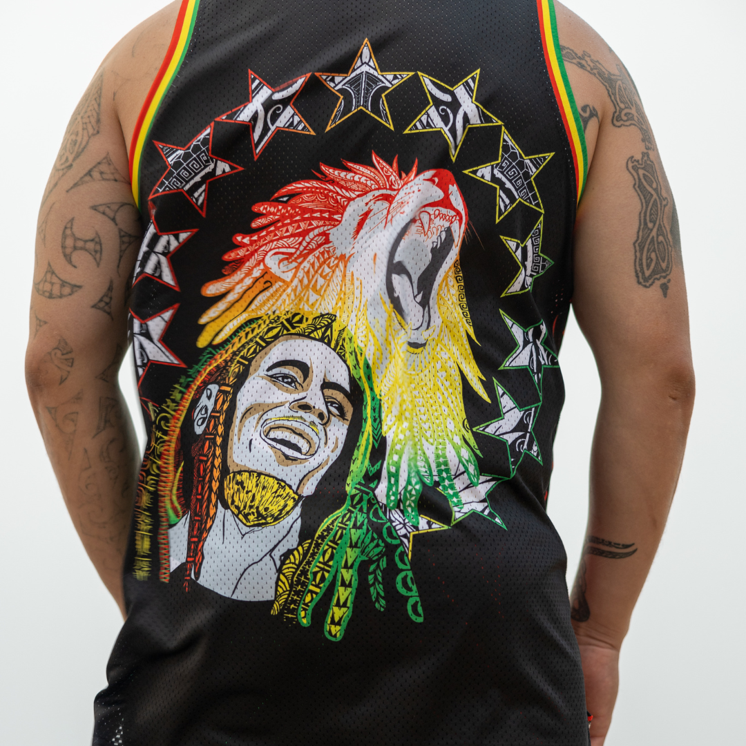 Cook Islands Bob Marley Singlet in Black