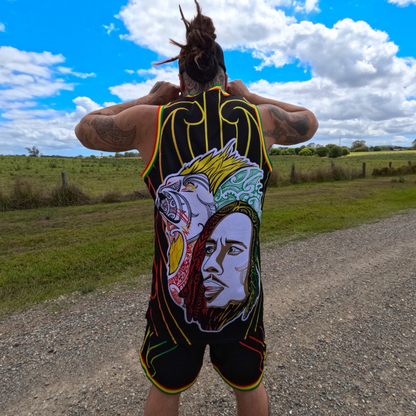 Māori Bob Marley Singlet in Black