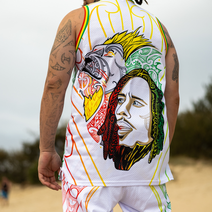 Māori Bob Marley Singlet in White