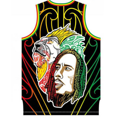 Māori Bob Marley Singlet in Black