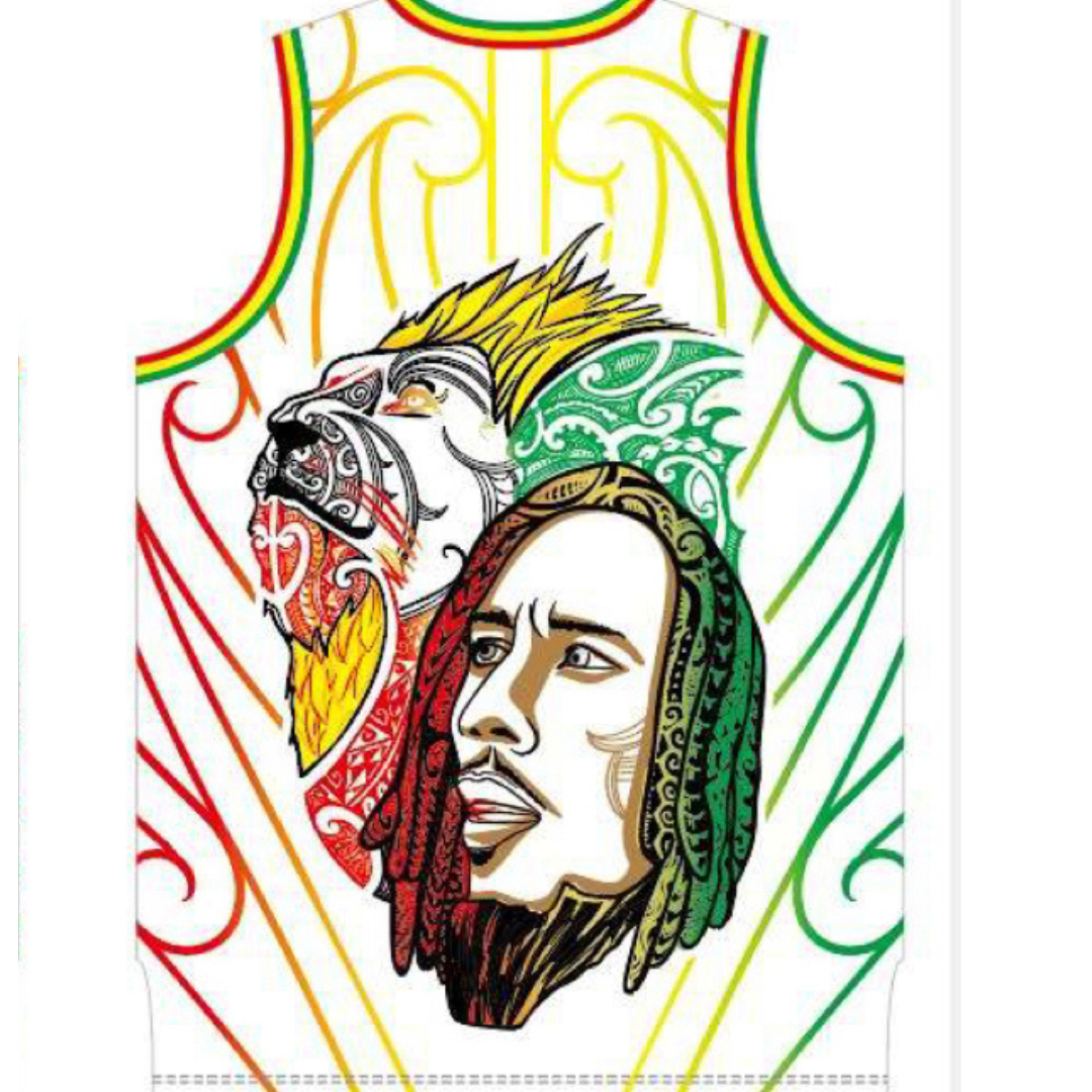 Māori Bob Marley Singlet in White