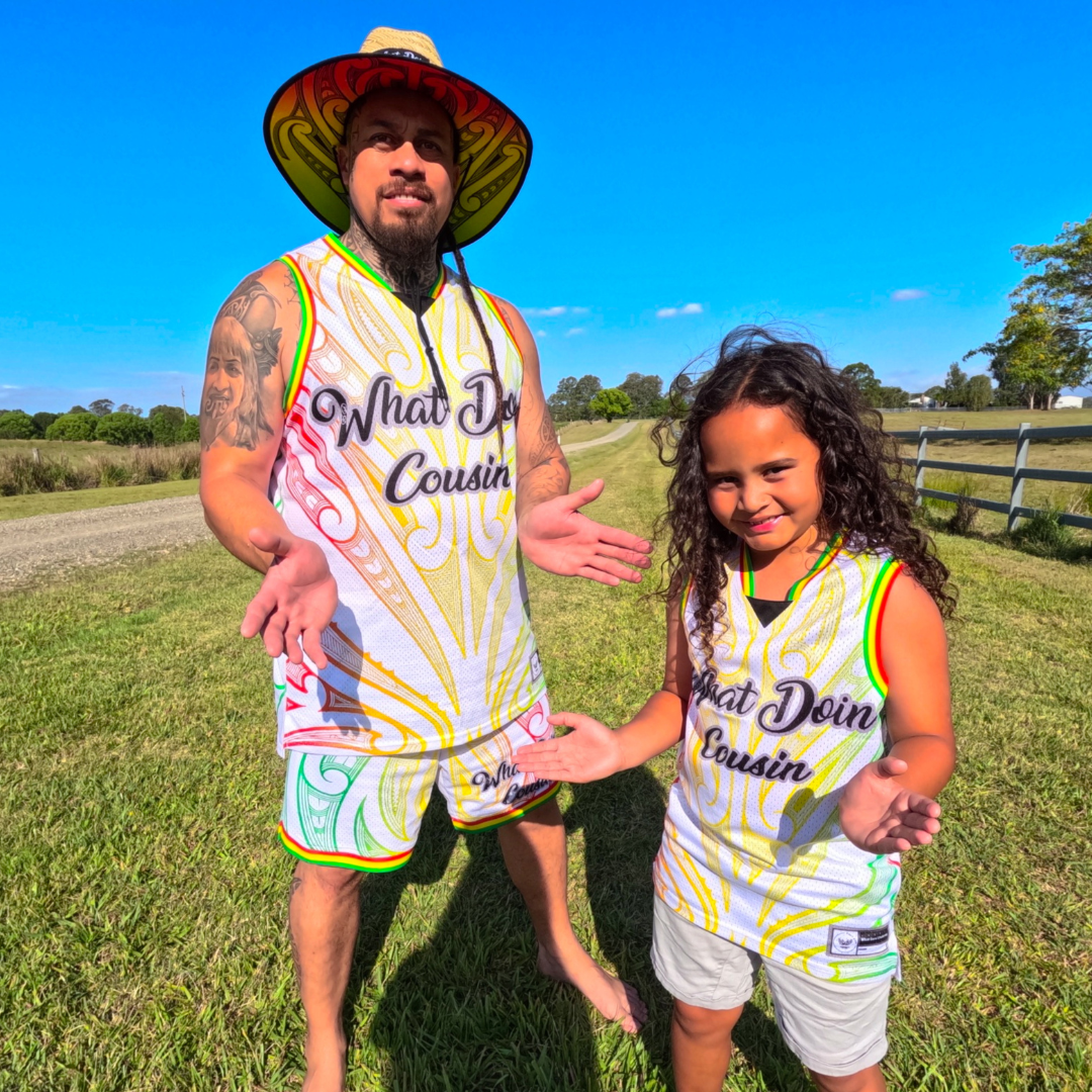 Youth Māori Bob Marley Singlet In White