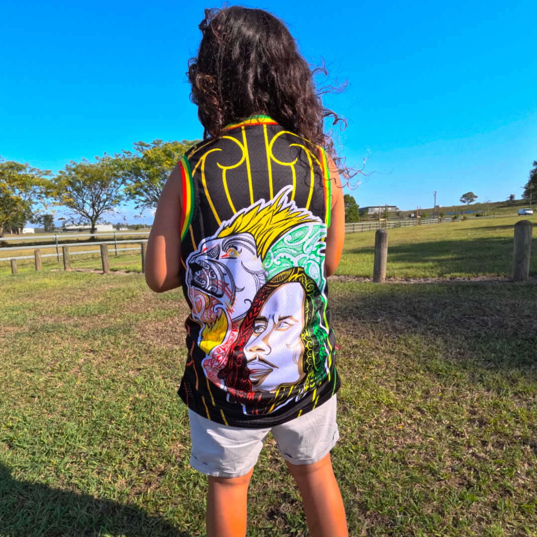 Youth Māori Bob Marley Singlet In Black