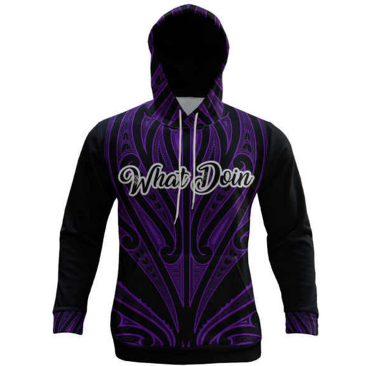 What Doin Hoodie - Purple & Black