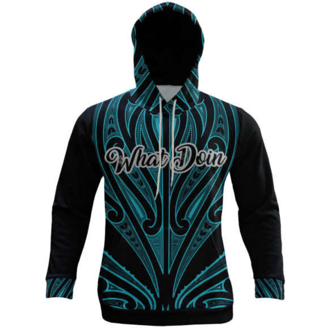 What Doin Hoodie - Blue & Black