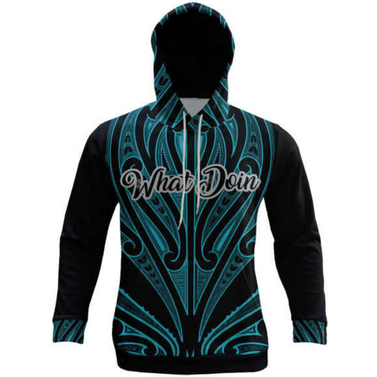 What Doin Hoodie - Blue & Black