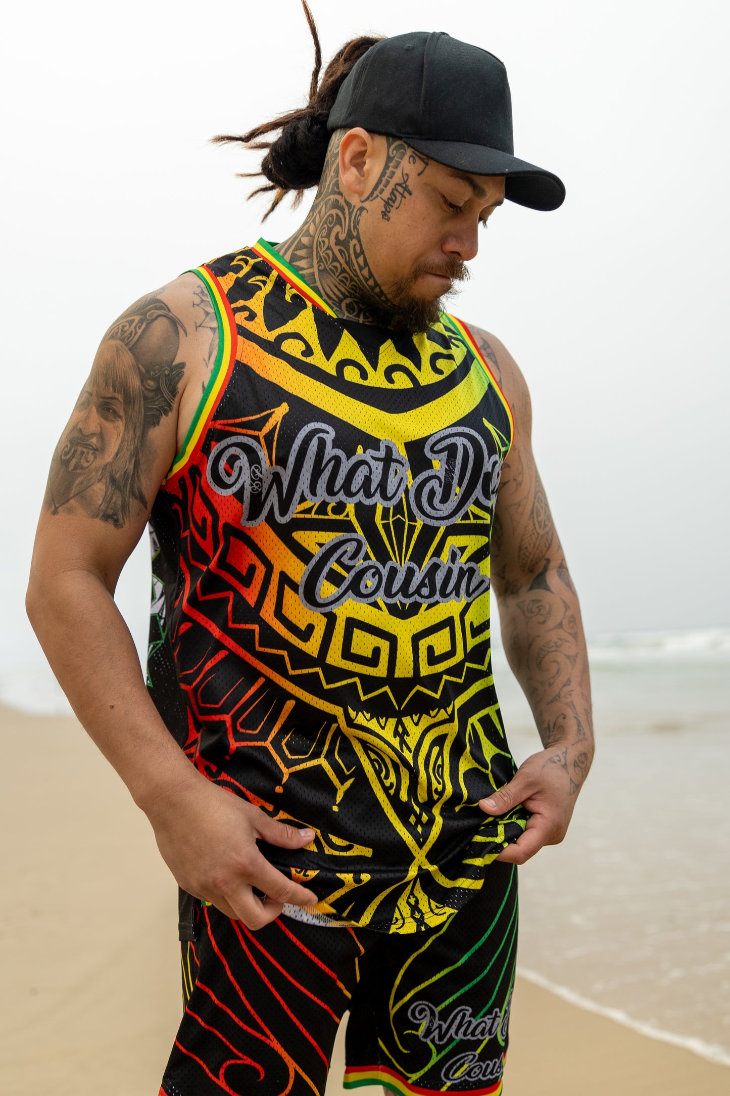 Cook Islands Bob Marley Singlet in Black